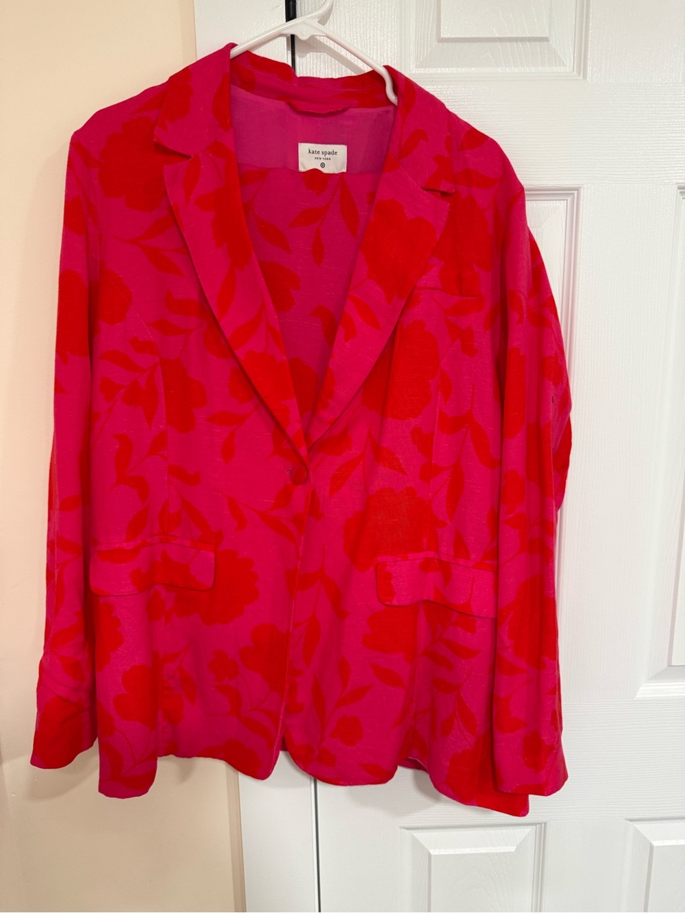 Target X kate spade fuchsia blazer with red floral print